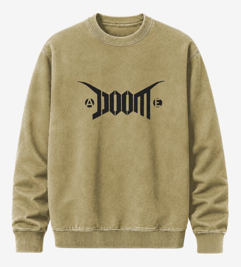 Poleron Polo Acid Wash Beige de Doom Logo I