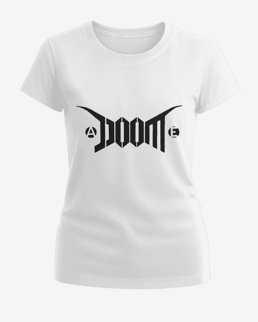 Polera de Mujer Blanco de Doom Logo I