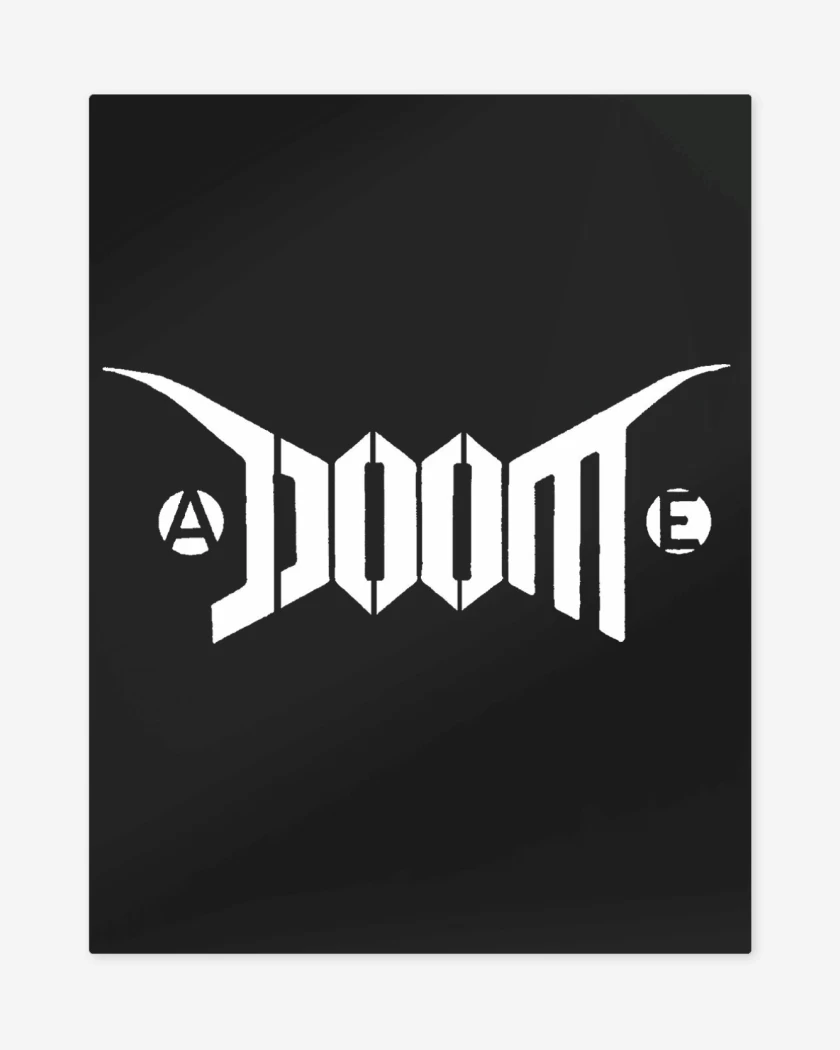 Print metalico Negro de Doom Logo I B
