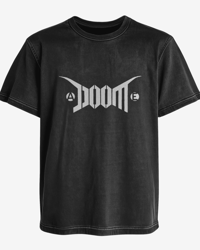 Polera desgastada Negro de Doom Logo I B