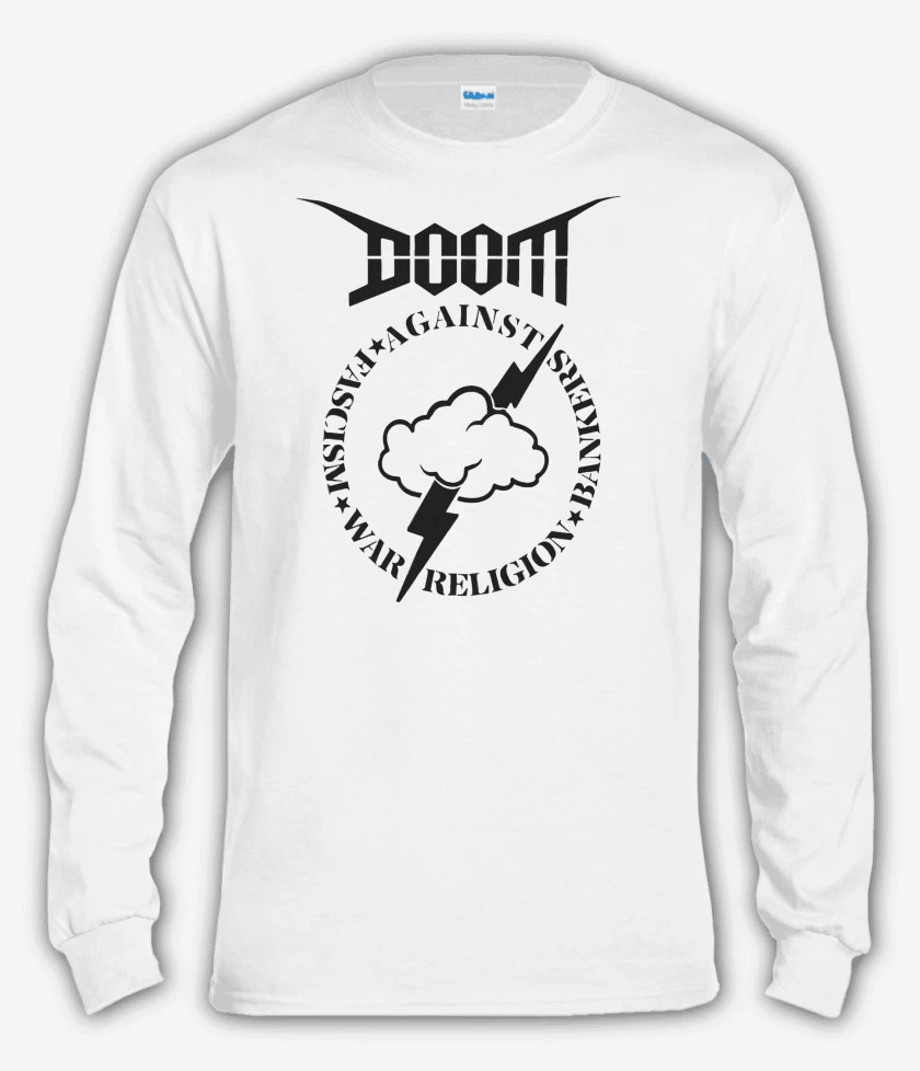 Polera manga larga Blanco de Doom Against