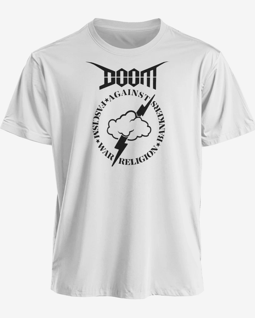 Polera premium Blanco de Doom Against