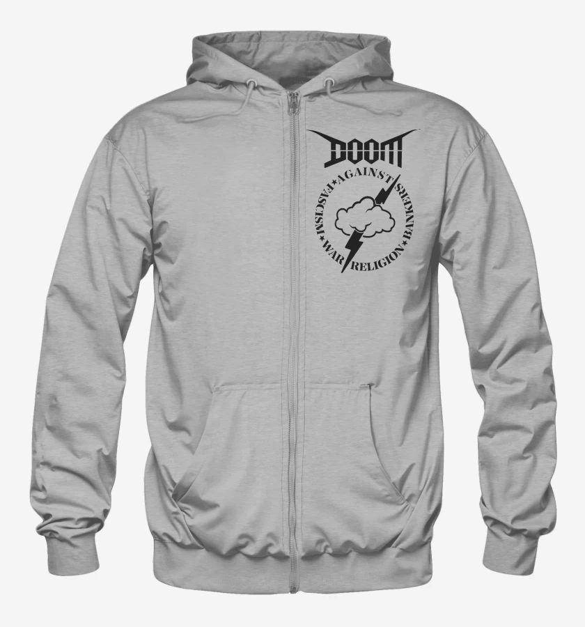 Poleron Canguro con cierre Doom Against