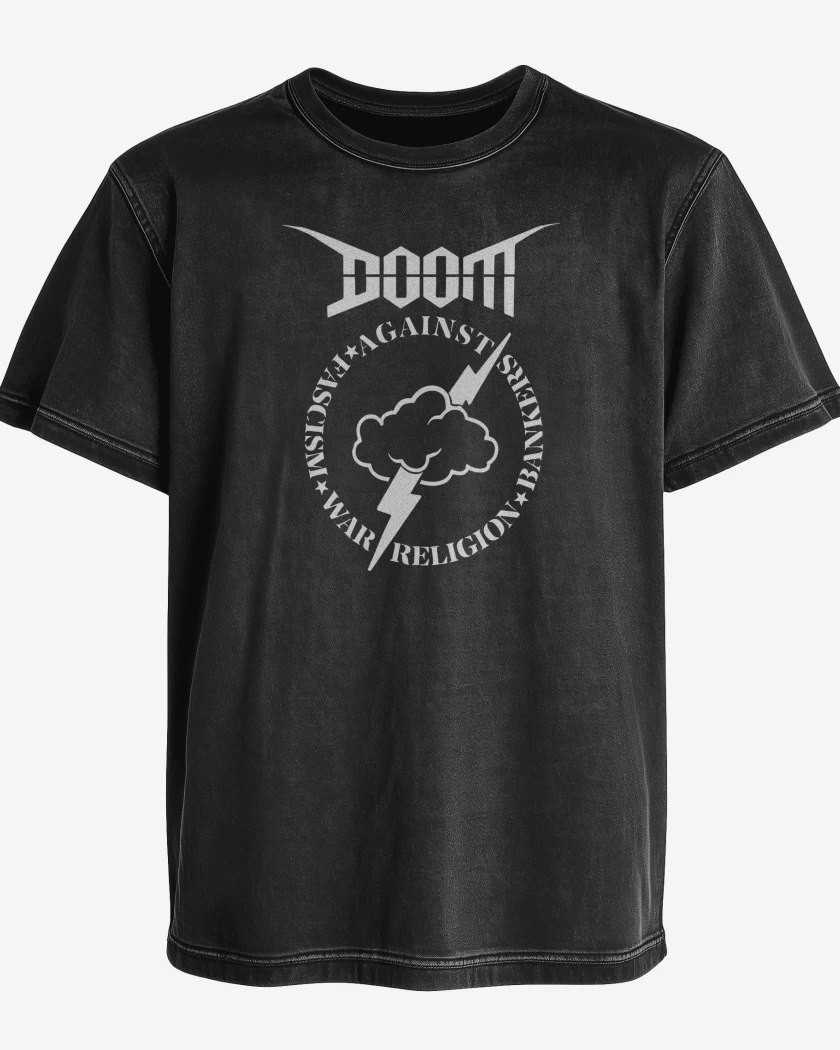 Polera desgastada Negro de Doom Against B