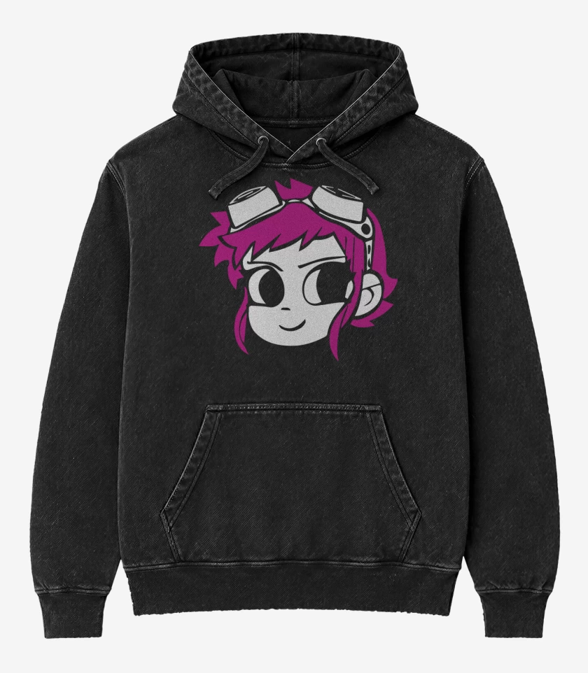 Poleron Canguro Acid Wash Negro de Ramona Flores