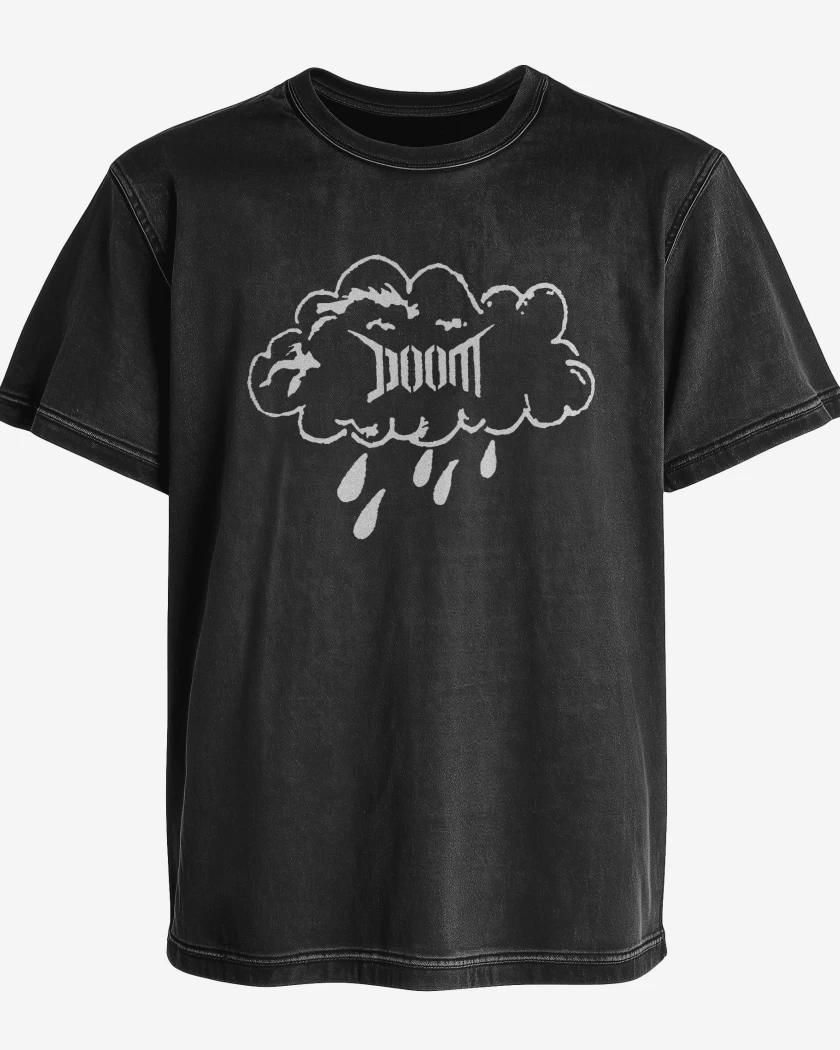 Polera desgastada Negro de Doom Nube