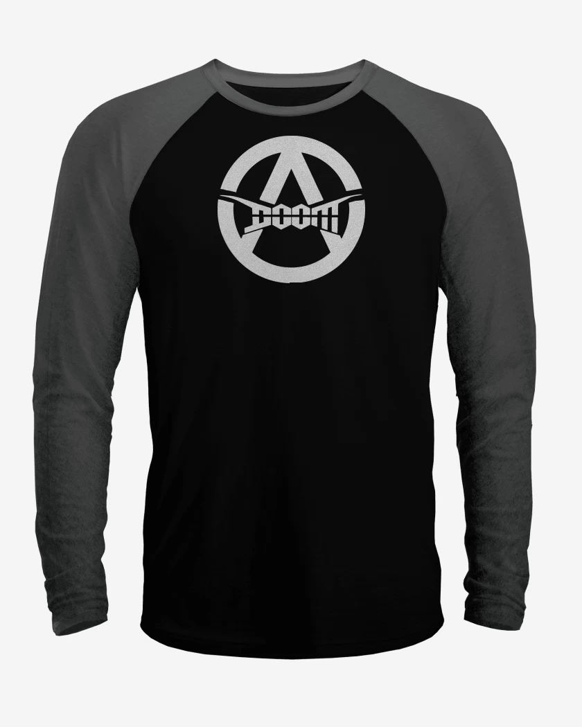 Polera Raglan Negro / Negro Heather de Doom A