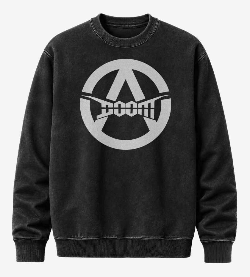 Poleron Polo Acid Wash Negro de Doom A