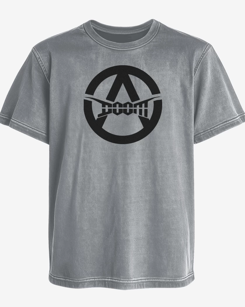 Polera desgastada Gris Melange de Doom A N