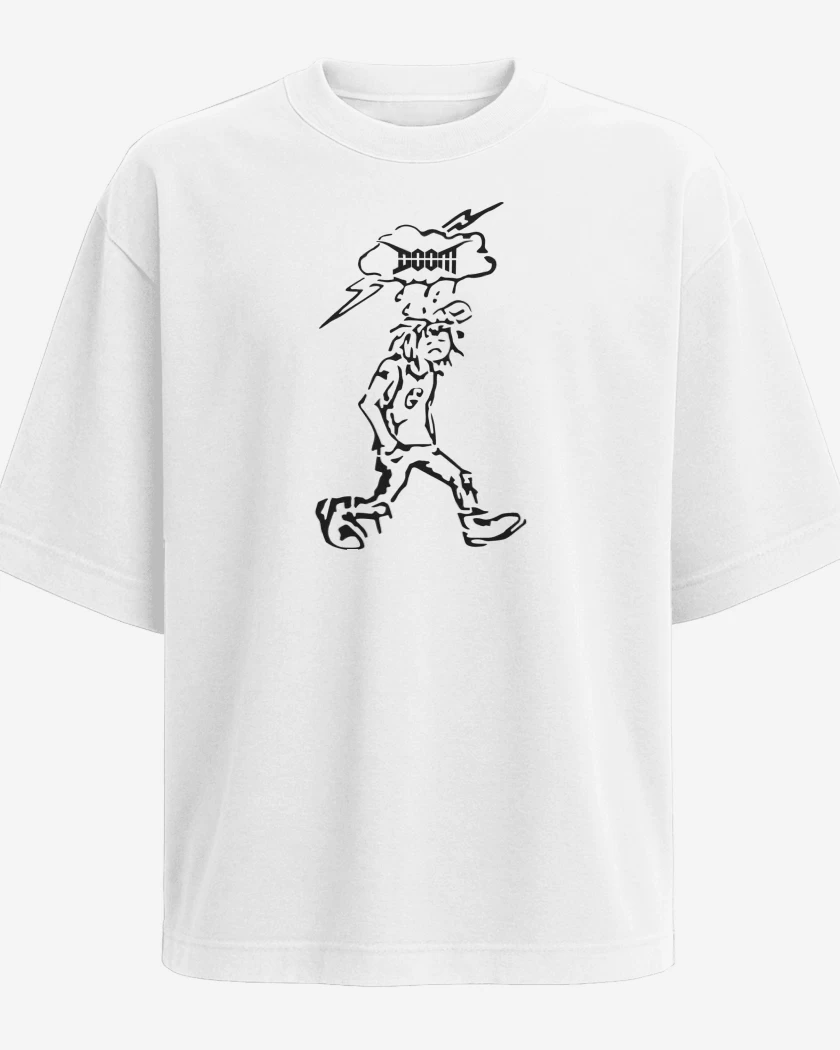 Polera Oversize Blanco de Doom Crust N