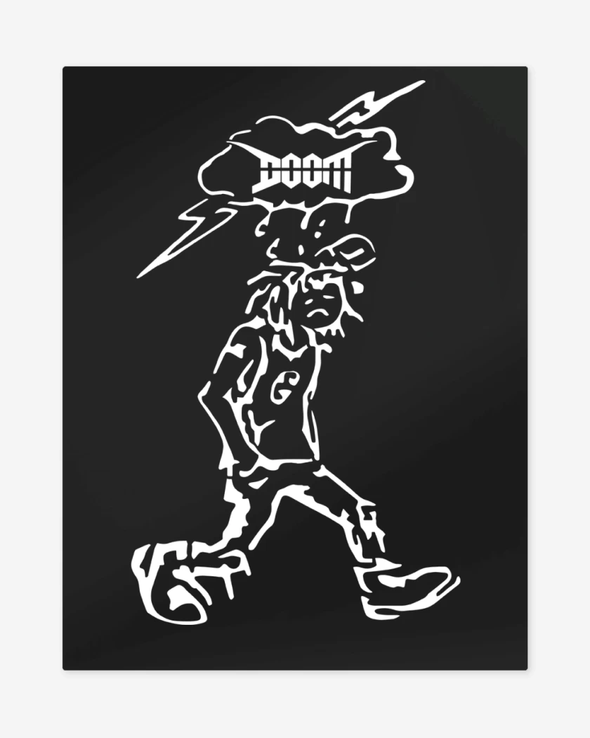 Print metalico Negro de Doom Crust