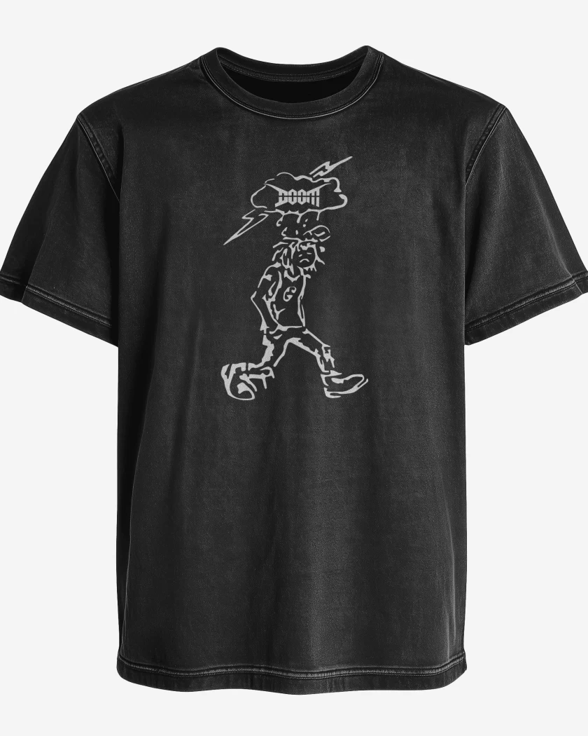 Polera desgastada Negro de Doom Crust