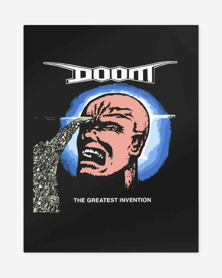 Print metalico Negro de Doom The Greatest Invention