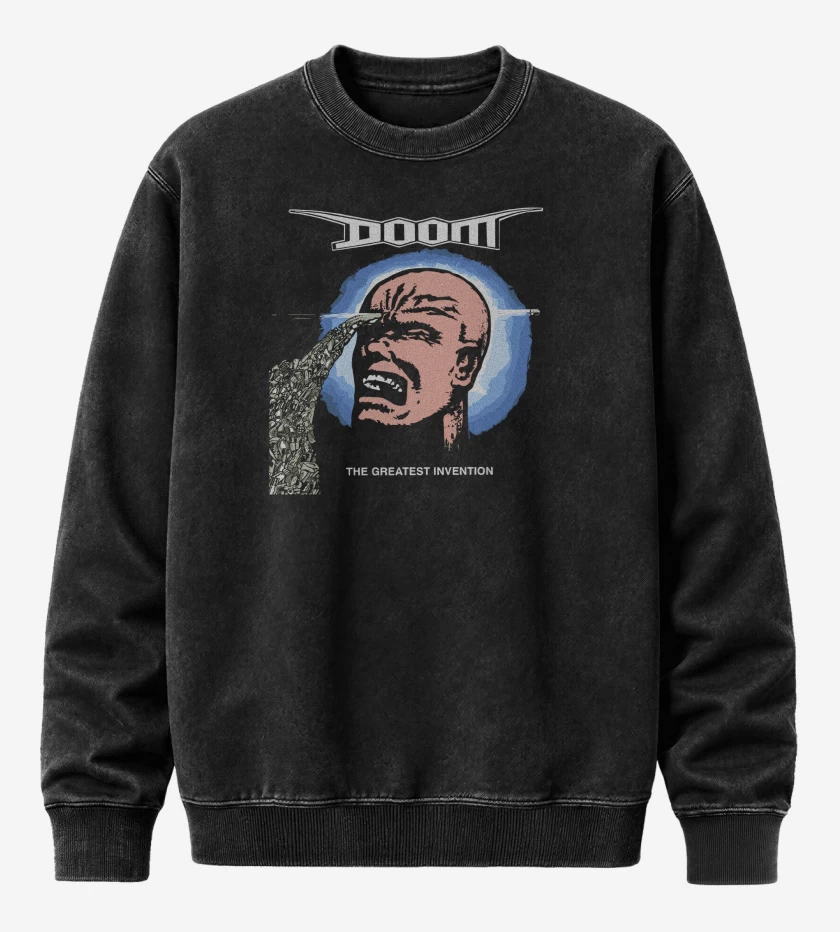 Poleron Polo Acid Wash Negro de Doom The Greatest Invention