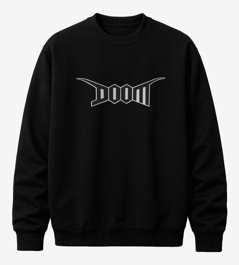 Poleron polo Negro de Doom Logo