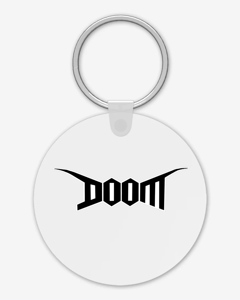 Llavero Blanco de Doom Logo