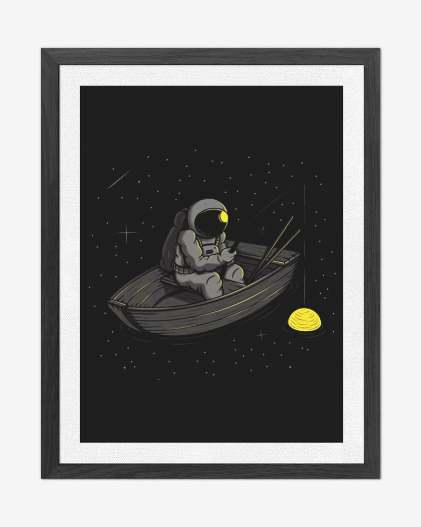 Cuadro decorativo Negro de Astronauta pescando