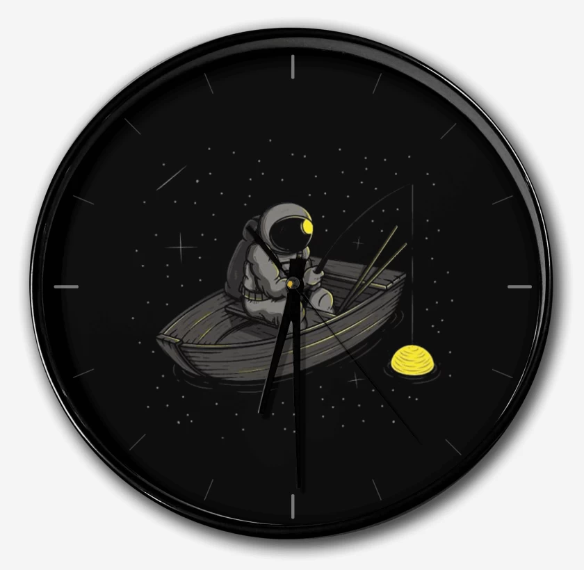 Reloj Negro de Astronauta pescando