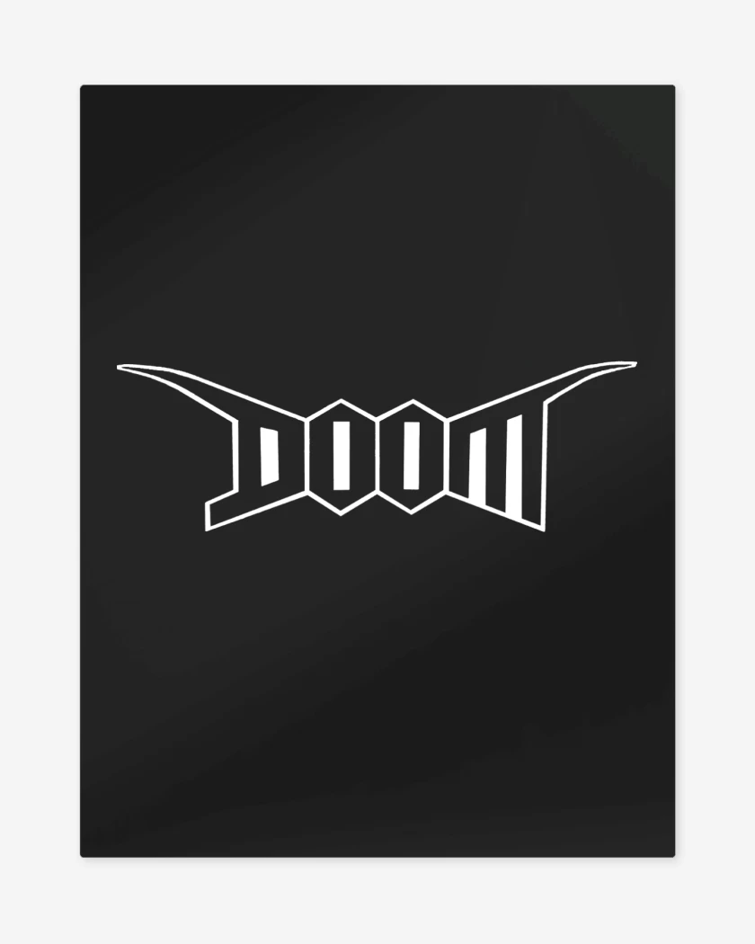 Print metalico Negro de Doom Logo B