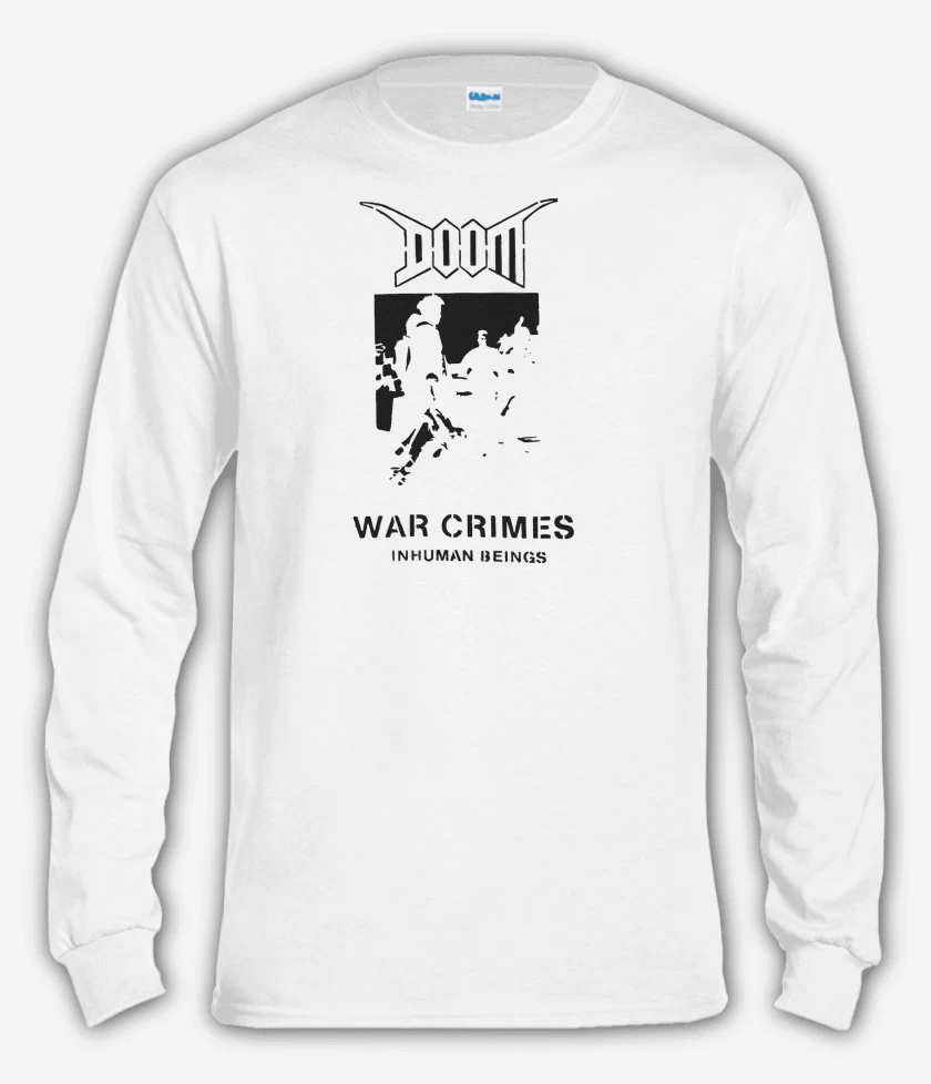 Polera manga larga Blanco de Doom War Crimes N