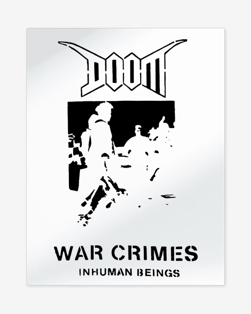 Print metalico Blanco de Doom War Crimes N