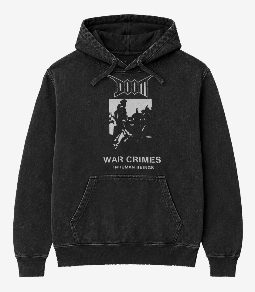 Poleron Canguro Acid Wash Negro de Doom War Crimes