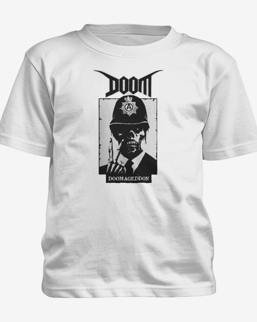 Polera de niño Blanco de Doom Doomageddon N