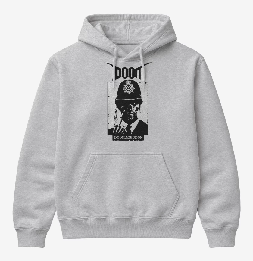 Poleron Canguro básico Gris Melange de Doom Doomageddon N