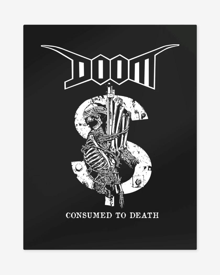 Print metalico Negro de Doom Consumed to Death