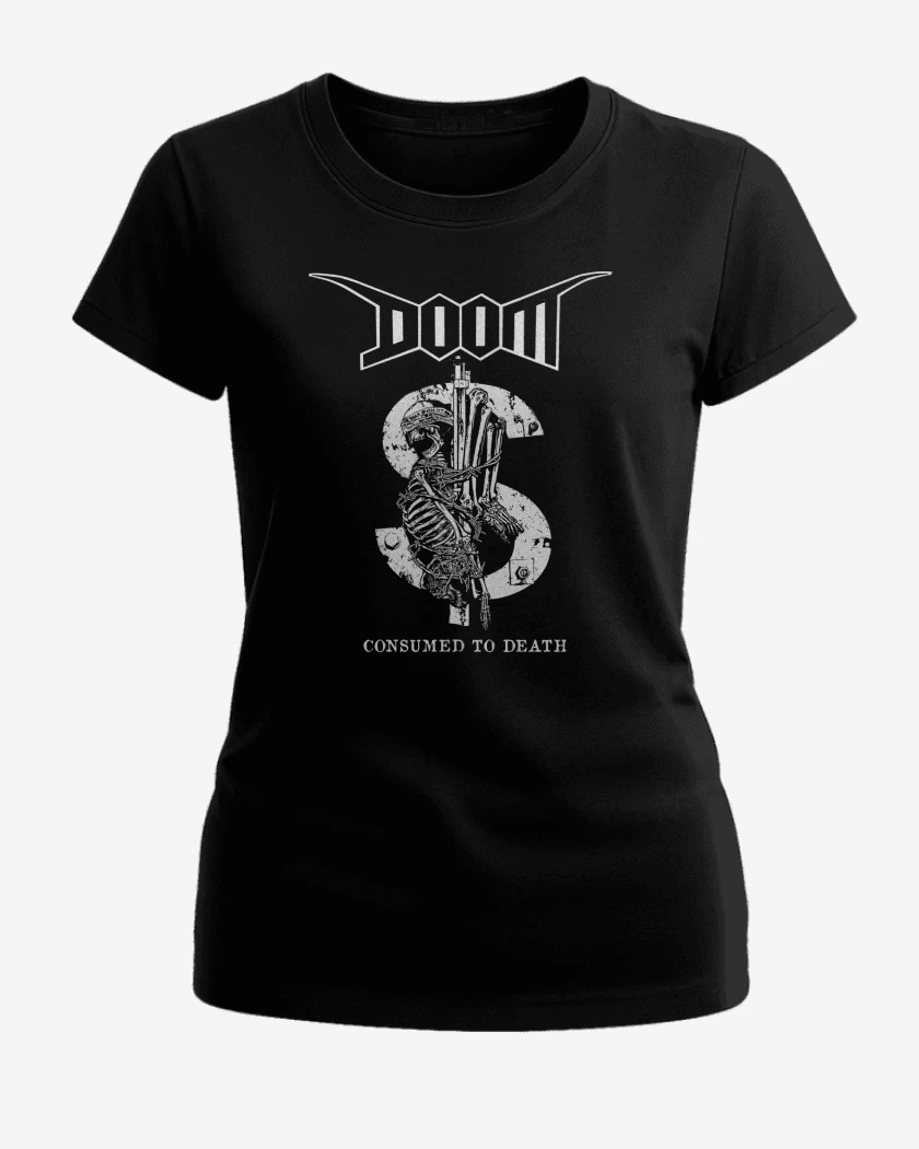 Polera de Mujer Negro de Doom Consumed to Death