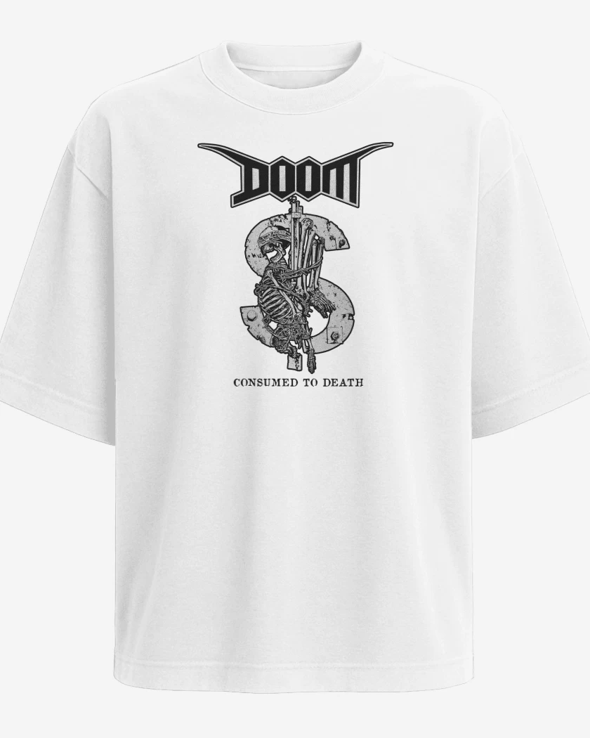 Polera Oversize Blanco de Doom Consumed to Death B
