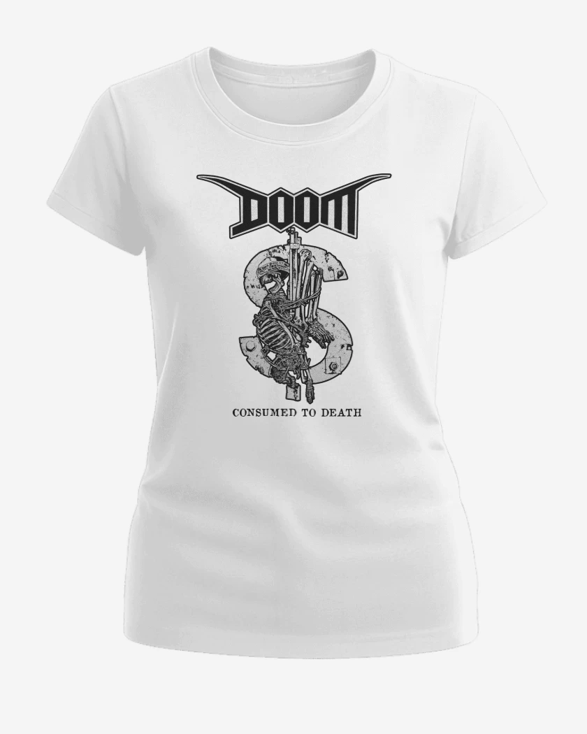 Polera de Mujer Blanco de Doom Consumed to Death B