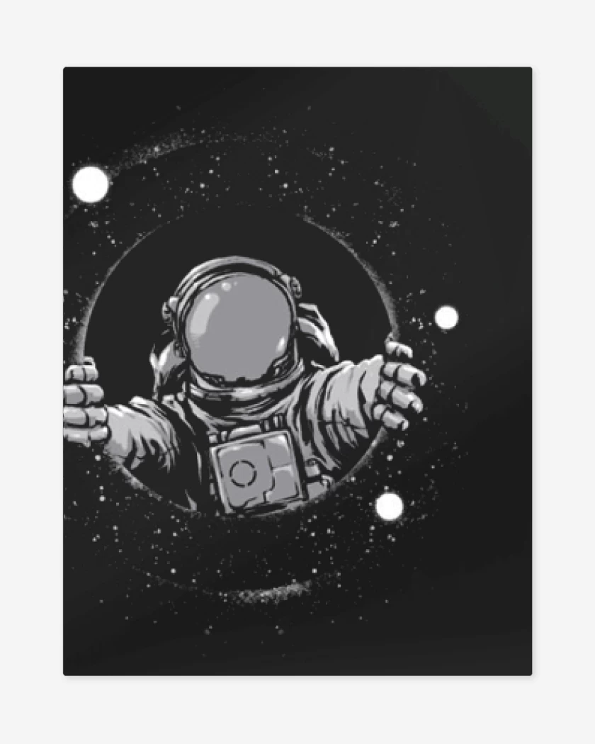 Print metalico Negro de Astronauta 9