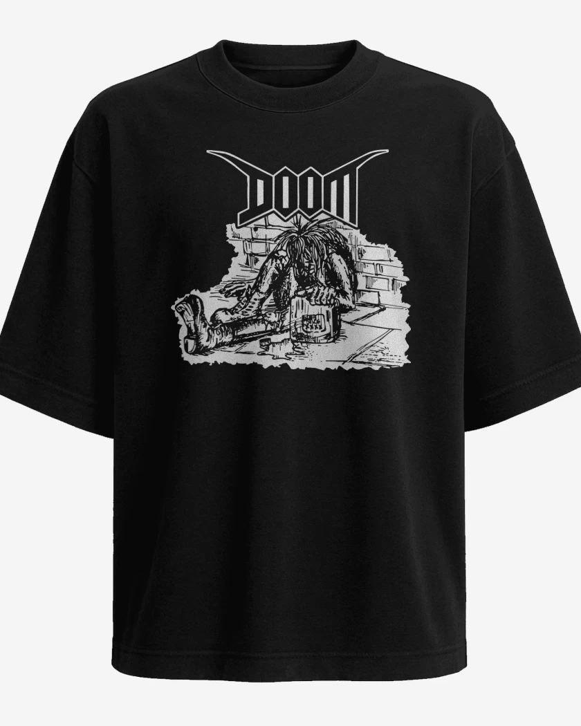 Polera Oversize Negro de Doom Crust II