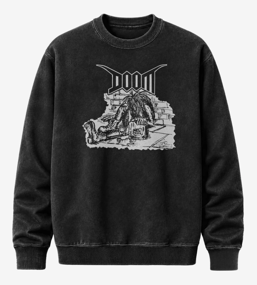Poleron Polo Acid Wash Negro de Doom Crust II