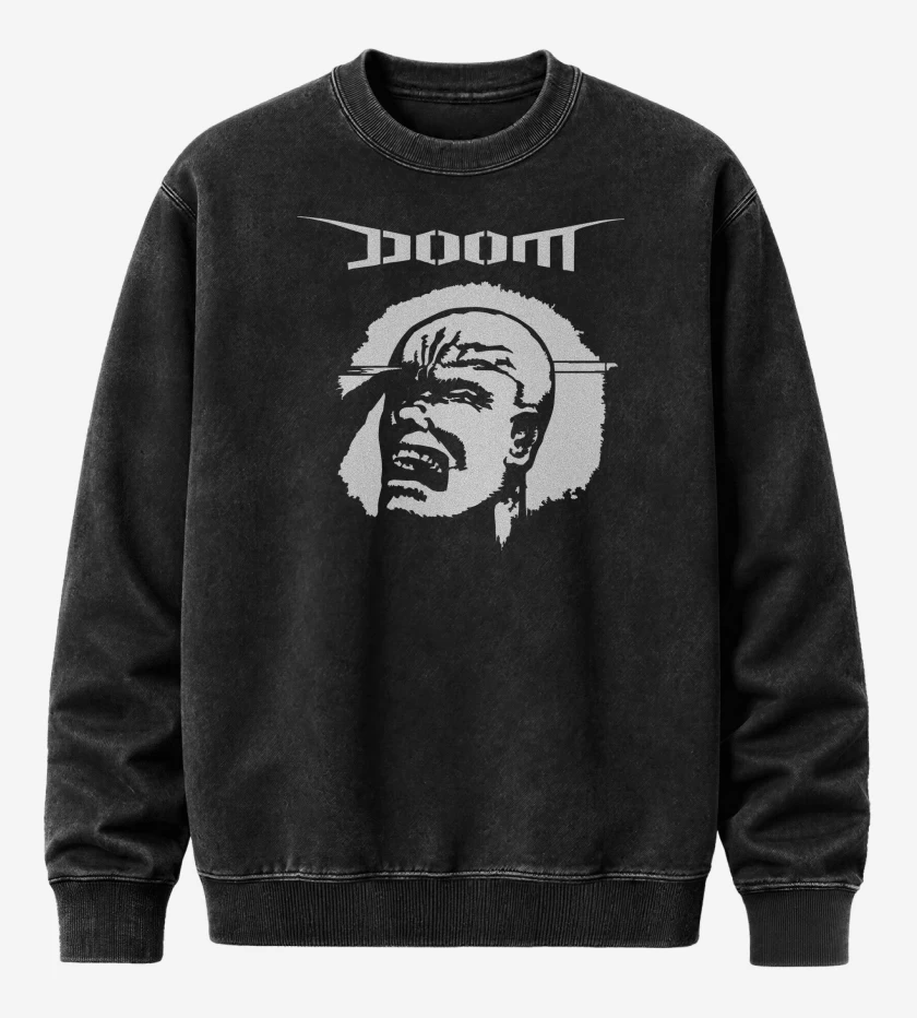 Poleron Polo Acid Wash Negro de Doom The Greatest Inv