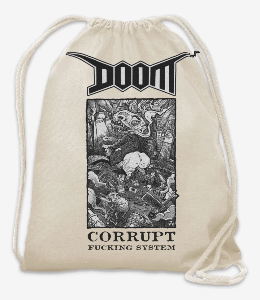 Mochila Blanco de Corrupt Fucking System Doom
