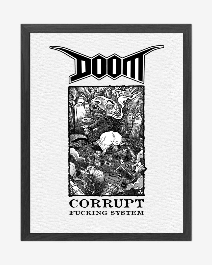 Cuadro decorativo Blanco de Corrupt Fucking System Doom