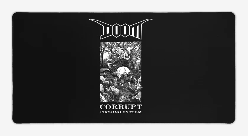 Mouse pad Gamer Negro de Doom Corrupt