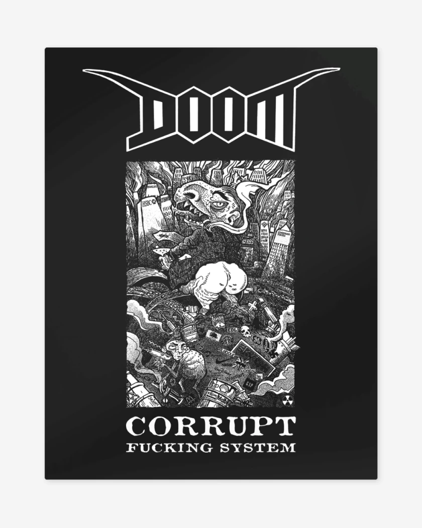 Print metalico Negro de Doom Corrupt