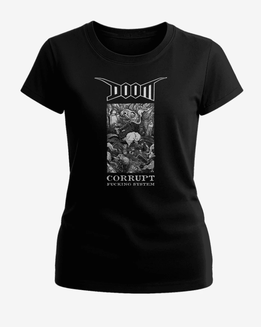 Polera de Mujer Negro de Doom Corrupt