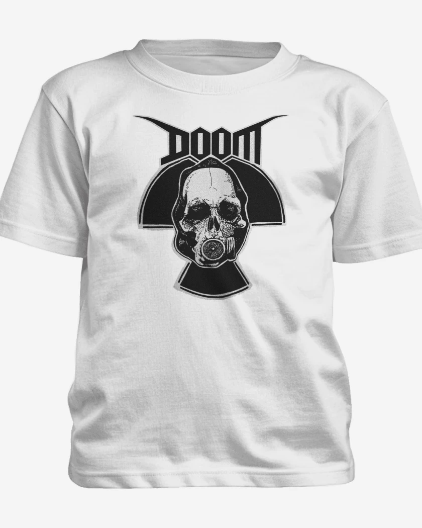 Polera de niño Blanco de Doom Calavera