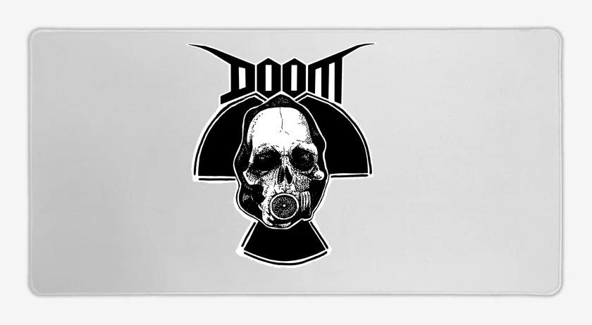 Mouse pad Gamer Blanco de Doom Calavera