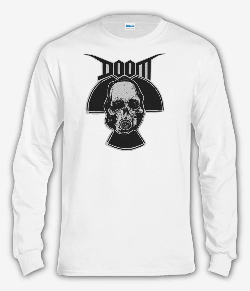 Polera manga larga Blanco de Doom Calavera