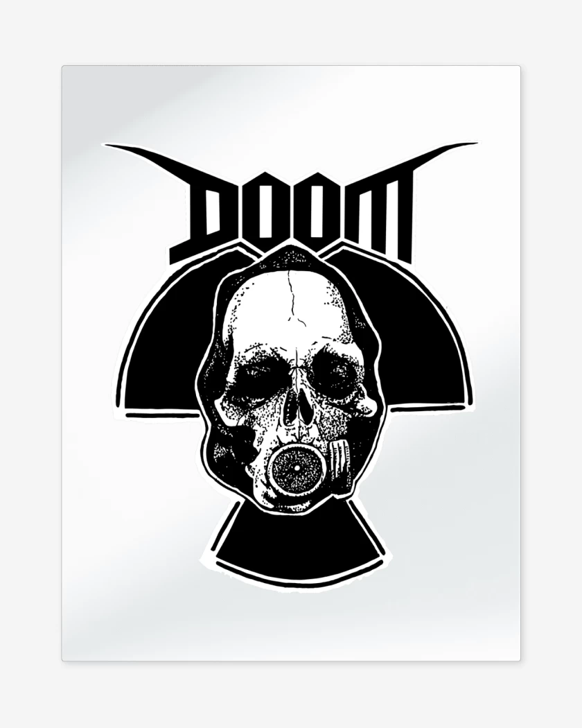 Print metalico Blanco de Doom Calavera