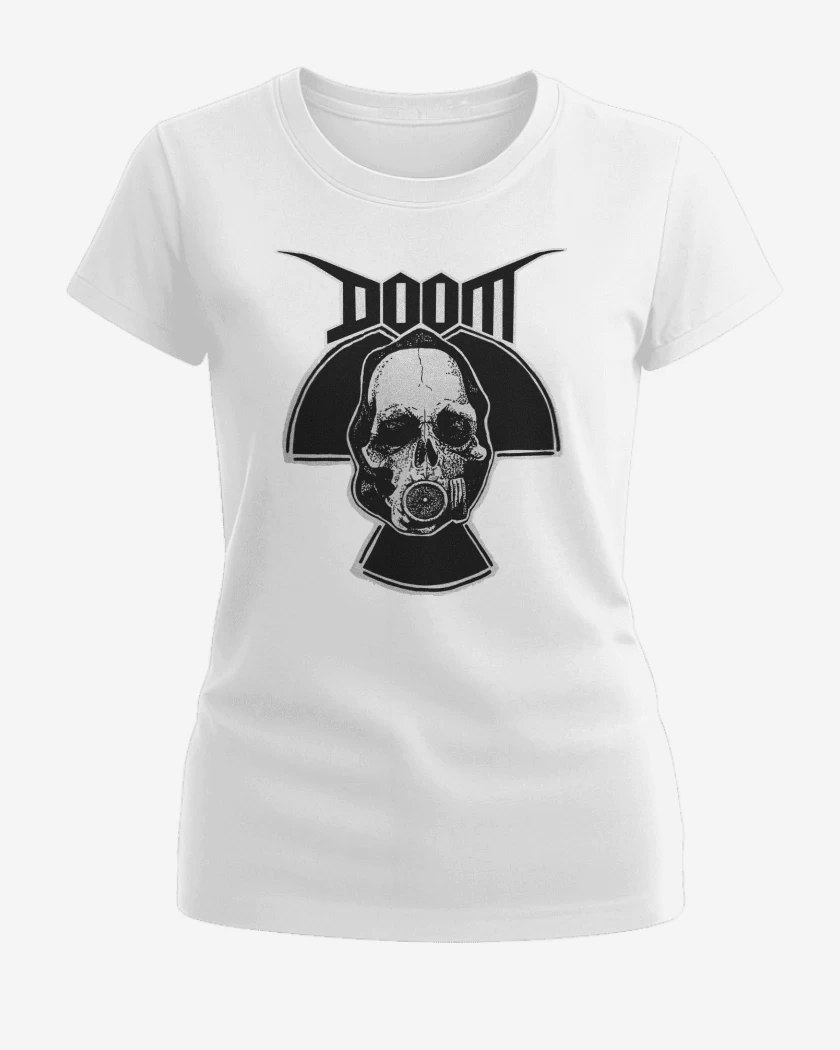 Polera de Mujer Blanco de Doom Calavera