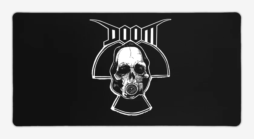 Mouse pad Gamer Negro de Doom Calavera N
