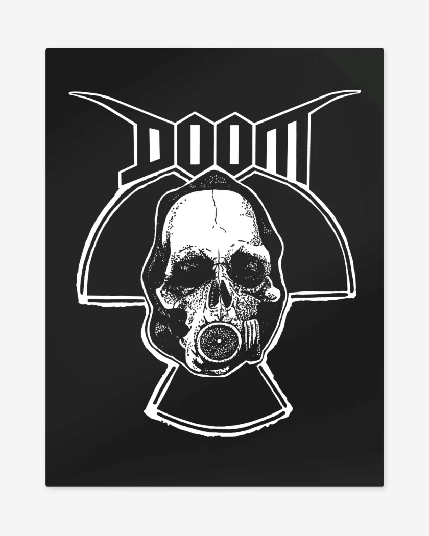 Print metalico Negro de Doom Calavera N