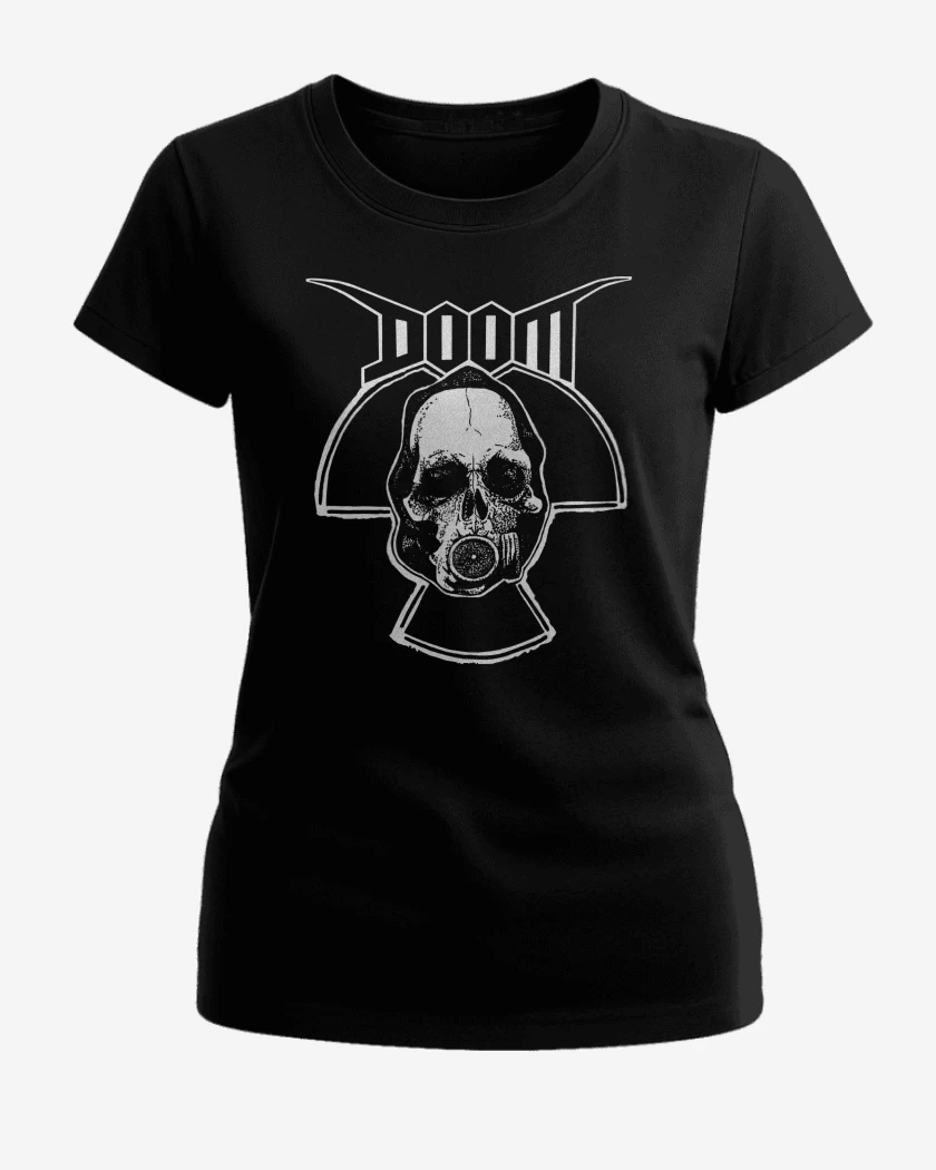 Polera de Mujer Negro de Doom Calavera N