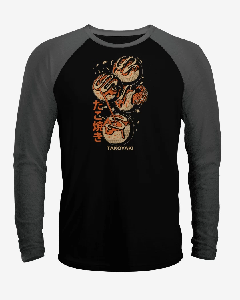 Polera Raglan Negro / Negro Heather de TakoYaki